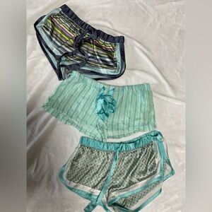 3 Vintage Victorias Secret Striped and Floral Pajama Shorts